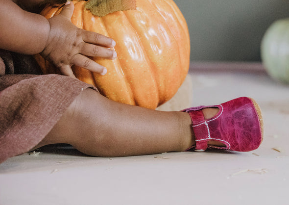 the original soft soled t-strap: merlot
