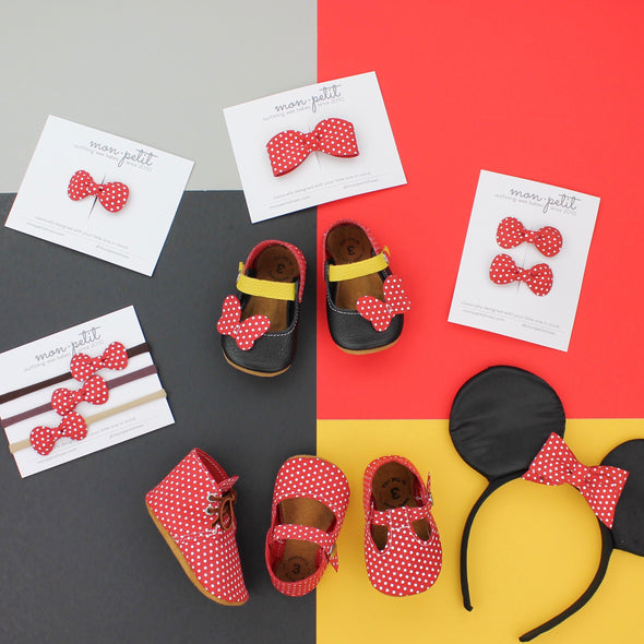 the original soft soled t-strap: minnie dot