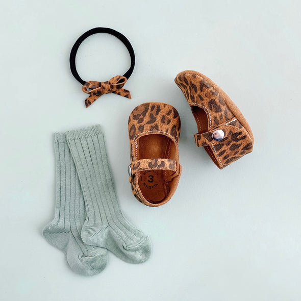 the mary jane: leopard suede