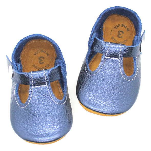the original soft soled t-strap: sapphire