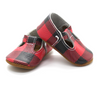 the original soft soled t-strap: buffalo check
