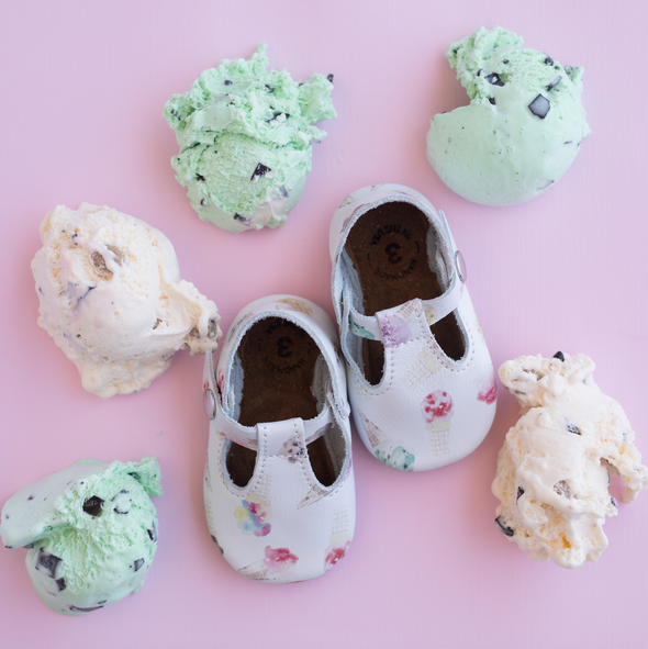 the original soft soled t-strap: ice cream by kelly ventura