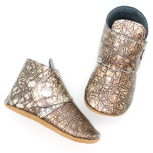 the snap boot: antique gold
