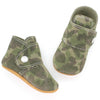 the snap boot: suede camouflage