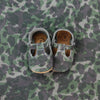 the original soft soled t-strap: suede camouflage