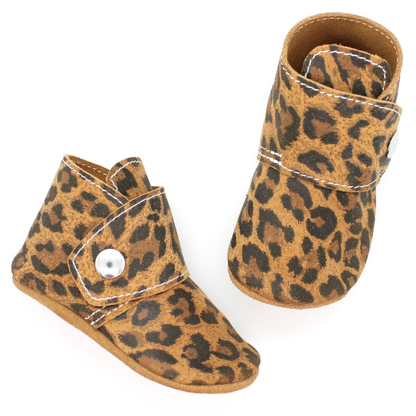 the snap boot: leopard suede