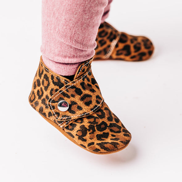 the snap boot: leopard suede (wholesale)