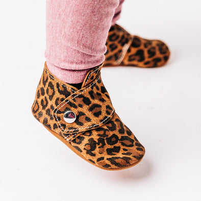the snap boot: leopard suede