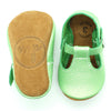 the original soft soled t-strap: lucky lime