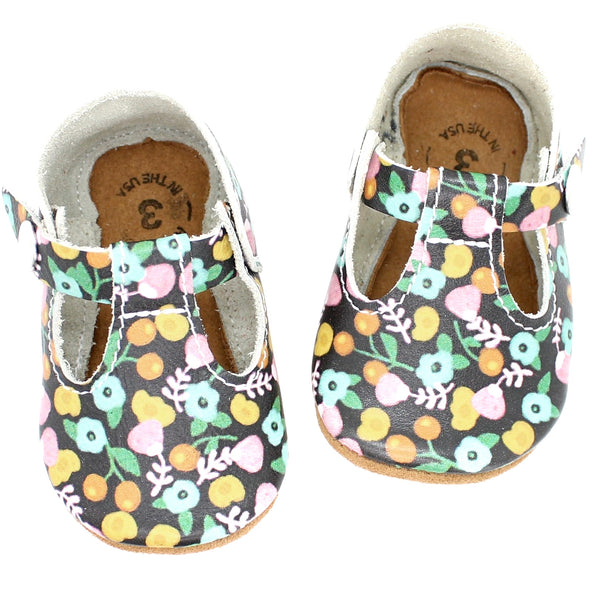 the original soft soled t-strap: marigold