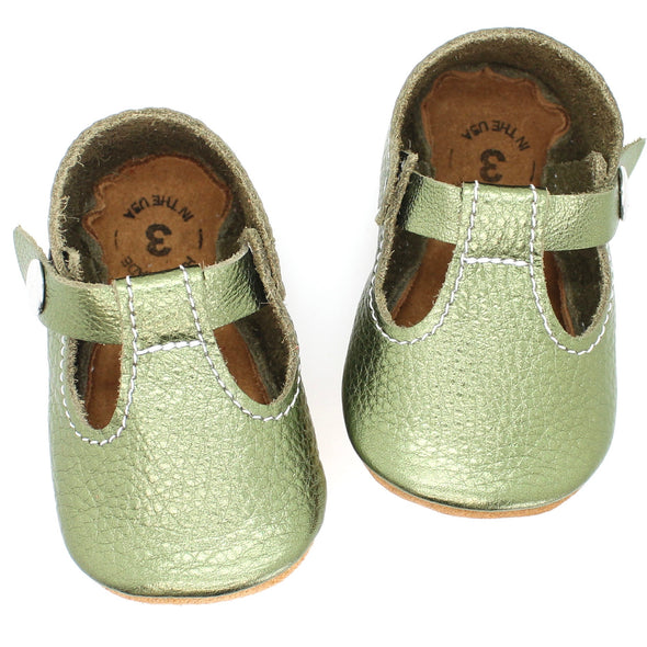 the original soft soled t-strap: mistletoe