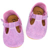 the original soft soled t-strap: pink denim