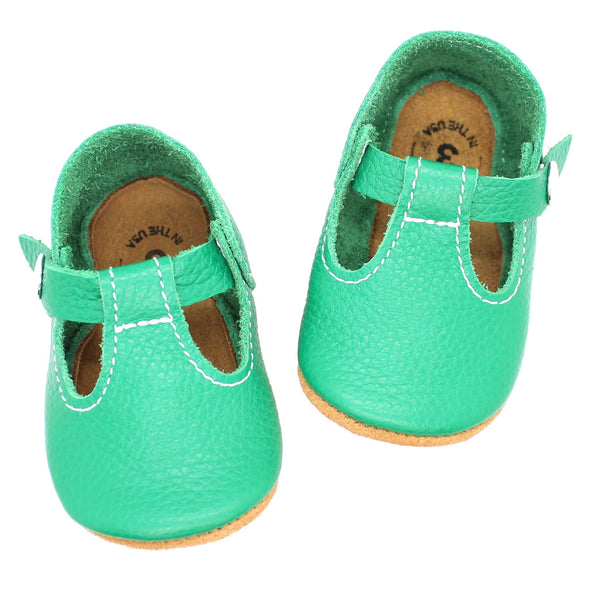 the original soft soled t-strap: shamrock