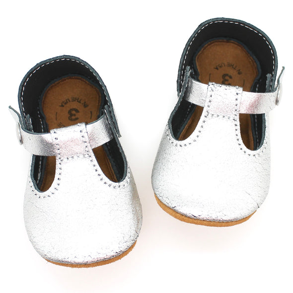 the original soft soled t-strap: tinsel