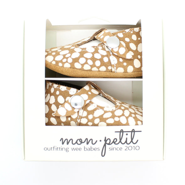 the original soft soled t-strap: fawn dot (wholesale)