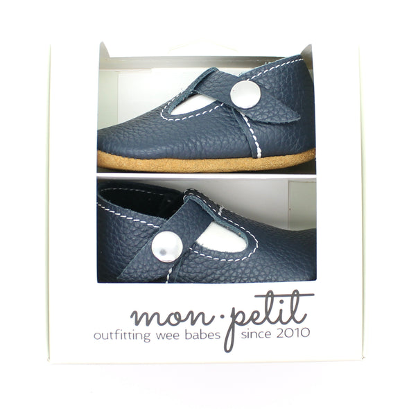 the original soft soled t-strap: navy (wholesale)