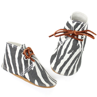 the oxford: distressed zebra suede